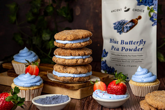 Baking and desserts with butterfly pea flower powder